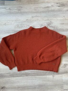 Hollister Rust Orange Textured Knit Women's Sweater size medium